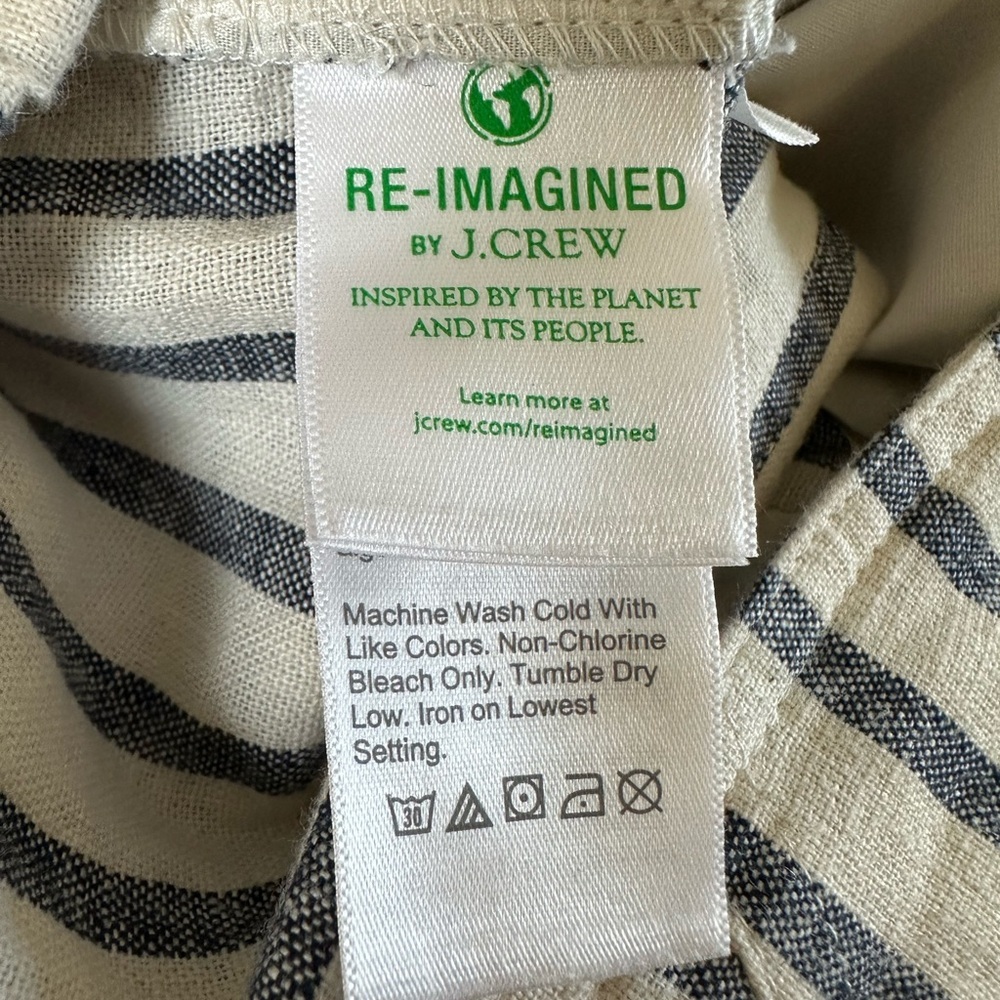 NWT J. Crew Linen Stripped Pants - Picture 3 of 6